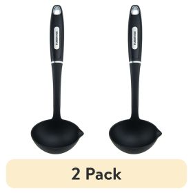 (2 pack) Professional Nylon Ladle with Black Handle